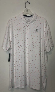 Nike Dri-Fit Vapor Micro Print Polo Floral CI9784-100 White Orange Size XL - Picture 1 of 8