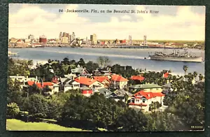 Postkarte - Jacksonville Florida am schönen St. John's River verschickt 1948 - Bild 1 von 2