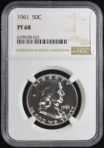 1961 NGC PF 68 U.S / United States Franklin Head Half Dollar 50C - Proof - Picture 1 of 2