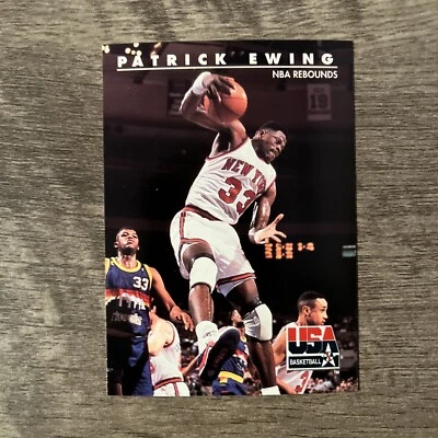 1992 Skybox USA Basketball NBA Knicks Patrick Ewing NBA Rebounds 27 Near Mint! - Image 1 of 2