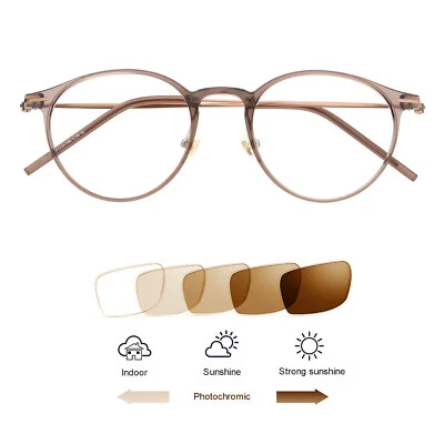 New Vintage Ultra Light Photochromic Brown Reading Glasses Sunglass UV400 Reader - Image 1 of 4