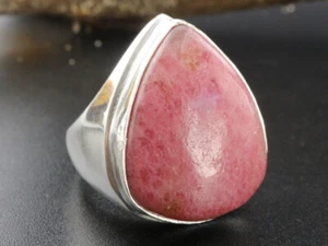 GJ69 RHODOCHROSIT TROPFEN XL  breit RING SILBER-RING (20) UNIKAT! - Bild 1 von 4