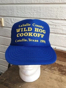 LaSalle County Wild Hog Cookoff Vintage Hat Cap Blue - Picture 1 of 4