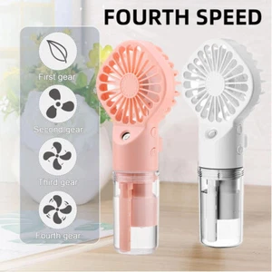 Portable Water Spray Mist Fan USB Rechargeable Handheld Humidifier Cooling Fans - Picture 1 of 21
