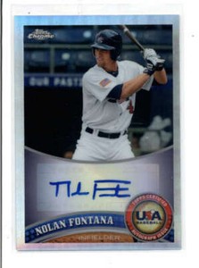 NOLAN FONTANA 2011 TOPPS CHROME USA REFRACTOR ROOKIE AUTOGRAPH AUTO #/199 AH6313