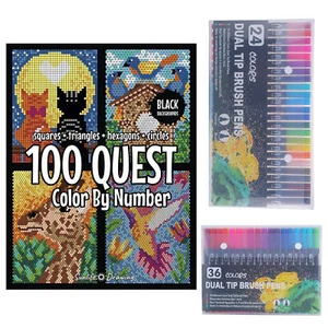 100 QUEST Color por Número: Cuadrados + Triángulos + Hexágonos + Círculos - Imagen 1 de 16