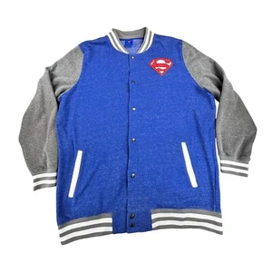 Superman Varsity Jacket XL Blue & Gray DC Comics Superhero Comcon - Picture 1 of 7