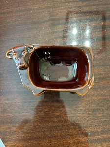 Vintage Handarbeit USA Braun Kuh Butterdose Servierschale Keramik Pottery - Bild 1 von 6