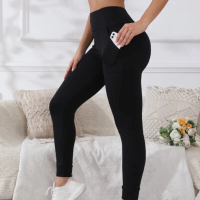 Sports Pants with Pockets Women's High Waist Leggings Booty Lifting S-XXL - Image 1 of 4