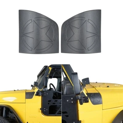 2 PÇS PROTETORES DE ARMADURA CAPUZ PLÁSTICO ABS COM LOGOTIPO ESTRELA FIT JEEP WRANGLER TJ 1997-2006 - Imagem 1 de 4