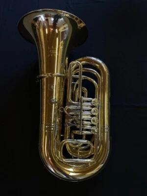 Kleingedrungene Kaisertuba "Schmid" - 4-ventilig - Goldmessing, lackiert - NEU - Bild 1 von 4