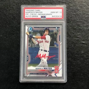 2021 Bowman Chrome 1st #BDC-174 Marcelo Mayer Signed Card PSA AUTO 10 RC - Picture 1 of 2