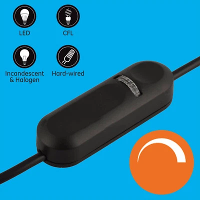 Universal Black In line Lighting Lamp Dimmer Switch 4W-150W Incandescent LED CFL - Image 1 of 4