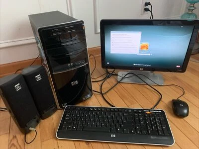 BUNDLE Hp Pavilion p6517 w/ monitor, Keyboard, JBL Speakers & Mouse Win7 - Image 1 of 4