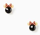 Kate Spade Minnie Mouse Stud Earrings In Jet Black/Gold. Style K9173