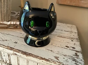 Bath And Body Works Portacandele Gatto Nero 3 Stoppini NUOVO Halloween - Foto 1 di 6