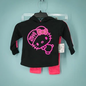 Hello Kitty Sanrio Size 18M Hooded Long Top Pull On Bottom Pants 2-Piece Set NEW - Picture 1 of 9
