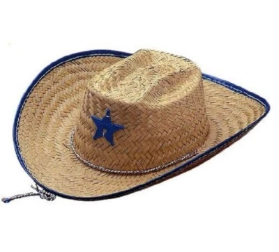 Cowboy Cowgirl Hat - Sheriff - Straw - Costume Accessory - Small Size - 2 Colors - Image 1 of 2