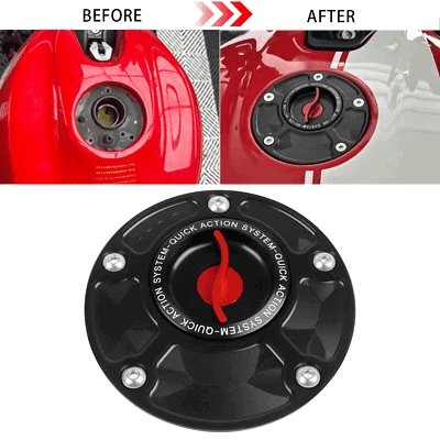 Keyless Fuel Gas Tank Cap Cover For Ducati For Ducati 848 EVO 748 1098 1198 S - Image 1 of 4