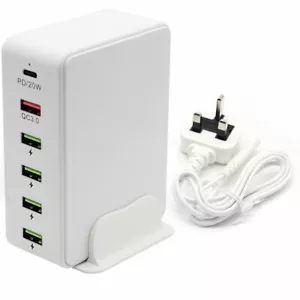 Ennotek USB-C PD Charger 20W w/ 1x Quick Charge 3.0 & 4x USB Fast Charging Port - Picture 1 of 5