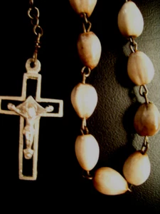 Vintage Rosary Souvenir of France French Wood Beads - Picture 1 of 5