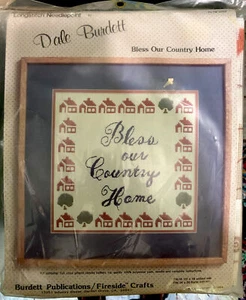 Dale Burdett Fireside Bless Our Country Home Langstich Nadelspitze Kit 1984 Neu - Bild 1 von 5