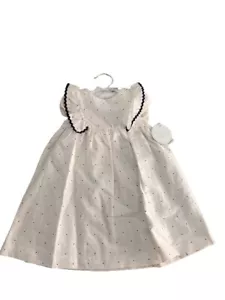 Edgehill Collection weiß & blau Tupfen, 24 m Baby Mädchen Kleid, neu mit Etikett - Bild 1 von 3