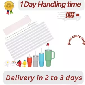 8Pcs Silicone Replacement Straws with Covers for Stanley 20/30/40oz Tumbler, ... - Picture 1 of 3