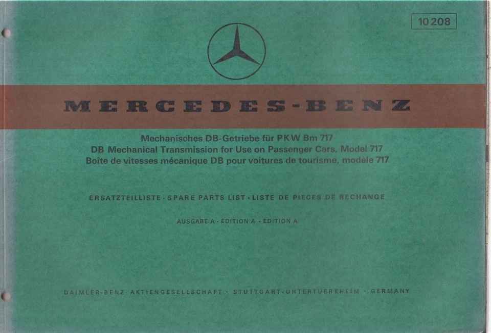 MERCEDES BENZ W114 230 250 280 BERLINA CUPÉ 1972 CAJA MANUAL CATÁLOGO PIEZAS Foto 1 de 1