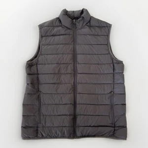 Eddie Bauer Mens Down Vest Size Large Gray Puffer Nylon Full Zip - Picture 1 of 10
