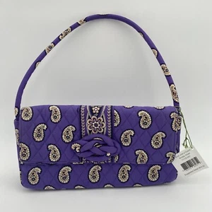 Vera Bradley Simply Violet Purple Paisley “Knot Just A Clutch” Handbag - Picture 1 of 16