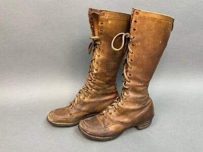 Botas antiguas para mujer talla 6 botas de cuero para senderismo de campo años 1910 NAP-A-TAN, S.F. aprox. Foto 1 de 4