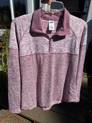 Avia 1/4 Zip Womens XL Performance Activewear  Pullover Top Long Sleeve Pink - Image 1 of 4