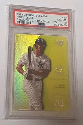 1998 SkyBox E-X2001 Essential Credentials Now Ricky Ledee RC 32/90 PSA 8 Yankees - Image 1 of 4