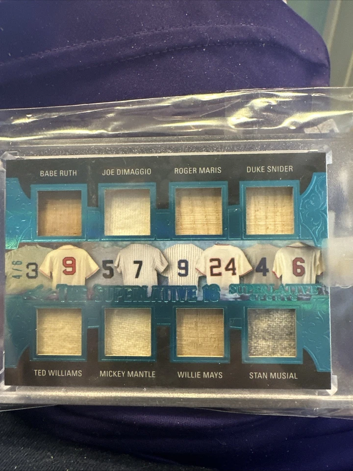 2020 Leaf Superlative 16 Ruth Mays Mantle Williams DiMaggio Musial Clemente 4/6 - Image 1 of 4