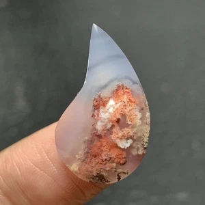 Scenic Moss Plume Agate Cabochon 24x14x5mm High Quality 11.5 ct - Picture 1 of 6
