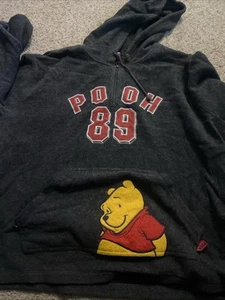 Vintage Disney Womens 4XL Faded Spell Out Winnie the Pooh Hoodie Sweatshirt - Picture 1 of 3