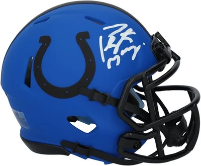 Minicasco autografiado por Peyton Manning Indianapolis Colts Riddell Rave Speed Foto 1 de 3