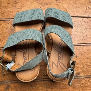 Zodiac Oceana Cork Wedge Sandals Green Size 5.5 Small Flaw - Picture 1 of 10