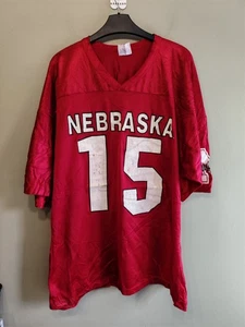 Vintage 80s Rare Off The Bench Nebraska Cornhuskers Football Jersey #15 Size XXL - Picture 1 of 10