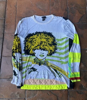 Vintage Y2K Custo Barcelona Long Sleeve Shirt All Over Print AOP Graphic EURO - Imagem 1 de 4