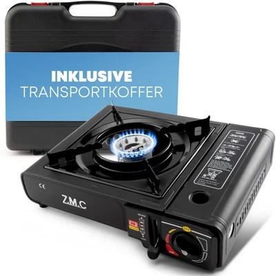 ZMC Camping Stove 1 Burner Camping Gas Cooker Stove + Butane Gas Cartridges 227g - Image 1 of 4