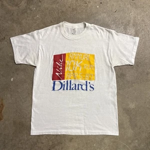 Vintage Nike Marathon Shirt Medium White 80s 1987 Dillards Race 10k Running - Picture 1 of 6