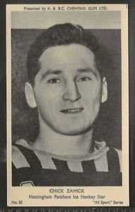 A&BC-ALL SPORTS (M120) 1954-#035- ICE HOCKEY - NOTTINGHAM PANTHERS CHICK ZAMICK - Picture 1 of 2