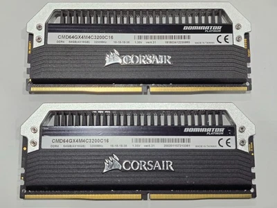 ✔ CORSAIR Dominator PLATINUM 32GB (2x16GB) 3200 MHz *B-Die* ver 4.31 (CL16) DDR4 - Image 1 of 3