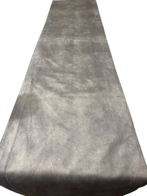 Lenox Polyester Table Runner 16" X 90" Silver Grey Textured Holiday Faur Furry - Image 1 of 4