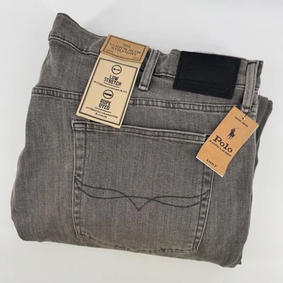 Polo Ralph Lauren Varick Slim Straight Jeans Mens 48x32 Grey Low Stretch - Image 1 of 4