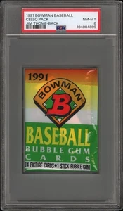 1991 Bowman Cello Baseball Jim Thome RC Back PSA 8 NM MT 104084899 - Picture 1 of 2