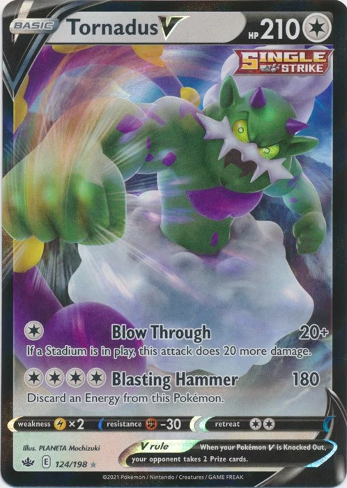 Holo Tornadus V 124/198 Ultra Rare SWSH06: Chilling Reign - Image 1 of 1