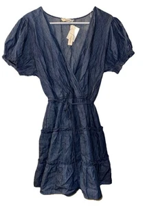 Speechless Denim Babydoll Dress Country Flirty Ruffled Belted Juniors Size XL - Picture 1 of 13